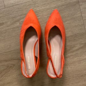 Asos Suede Block Heeled Sling Back Shoes